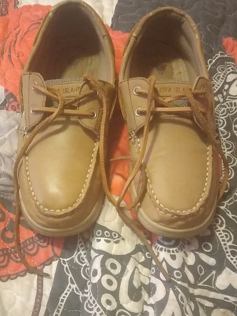 Aloha Island Tan Lace-Up Boat Shoes